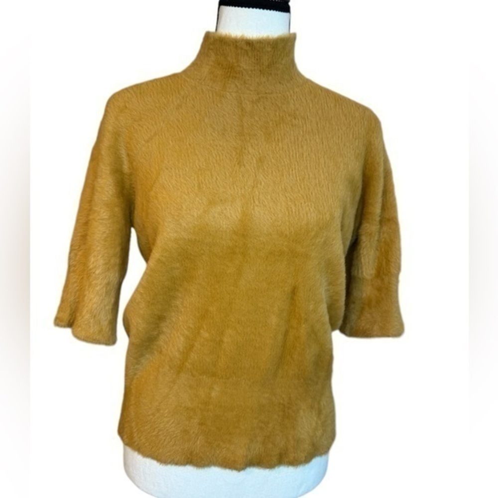 Bailey/44 Fuzzy Mockneck Sweater in camel brown